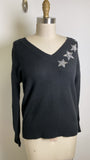 Loft Black with Sequin Stars Sweater, S