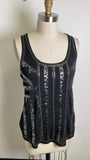 Express Black Sequin Racerback Tank, S