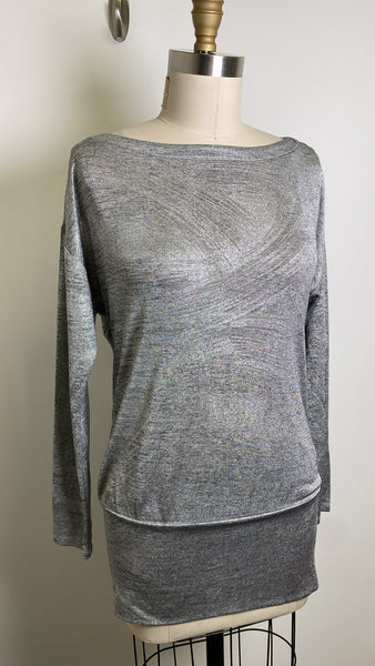 New White House Black Market Metallic Chrome Top, XS