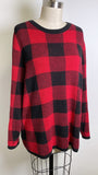 CJ Banks Red/Black Sweater, 1X