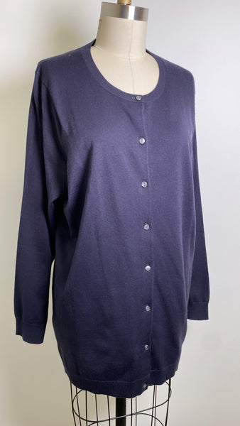 New Lands End Blue Cardigan, 1X