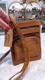 New Krediz Brown Leather Crossbody Bag, 11.25"x9.75"