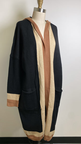 New Chou Y Atou Brown/Black Cardigan, XL