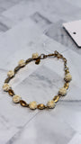 Carved Bovine Bone Gold Bracelet