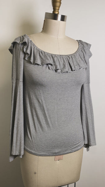 New BB Dakota Black Stripe Top, M