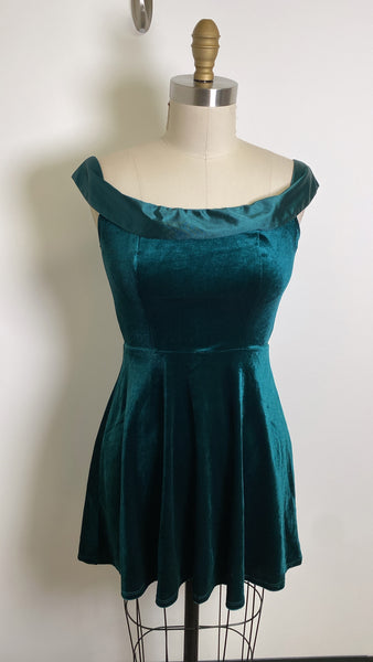 New Trixxi Green Velvet Dress, XS