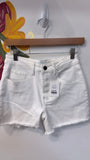 Grace & Lace White Denim Shorts, 0