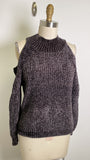 Elan Chenille Open Shoulder Sweater, M
