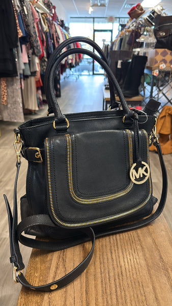 Michael Kors Black Crossbody Bag, 13"x10"