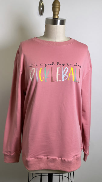 Pickleball Pink Sweatshirt, L