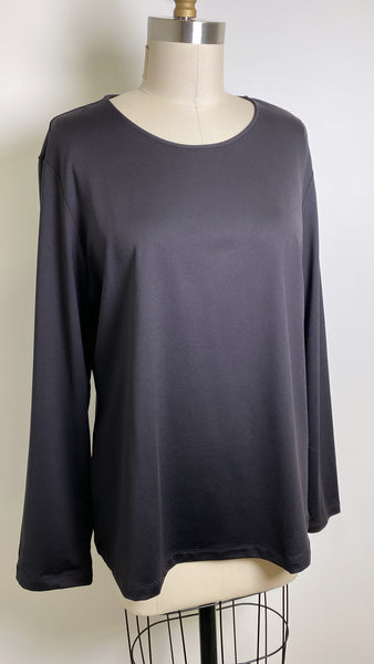 New Chico's Black Microfiber Adriella Top, XL
