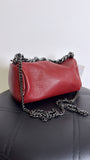 Red Leather Crossbody Bag, 7"x4"