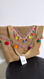 Pom Pom Shoulder Bag, 15"x11"