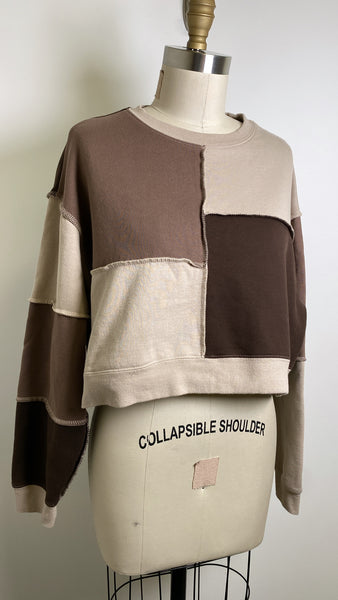 Garage Brown Cropped Sweatshirt, M