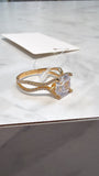 Sterling Silver Gold Vermeil Chrome Diopside Ring, 10