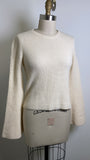 Leo & Sage Cream 100% Cashmere Bell Sleeve Sweater, XS