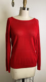 INC Red Open Stitch Sweater, M