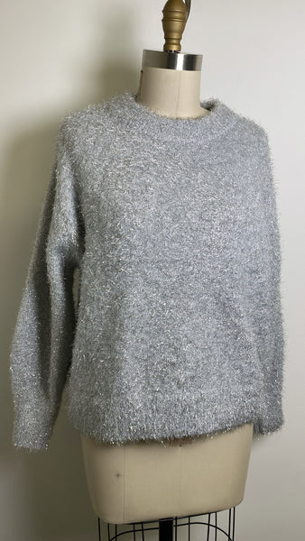 H&M Metallic Silver Sweater, XL