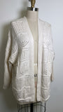 New Lucky Brand Cream Open Stitch Cardigan, L