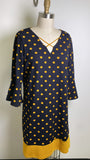 Gilli Navy/Gold Polka Dot Dress, L