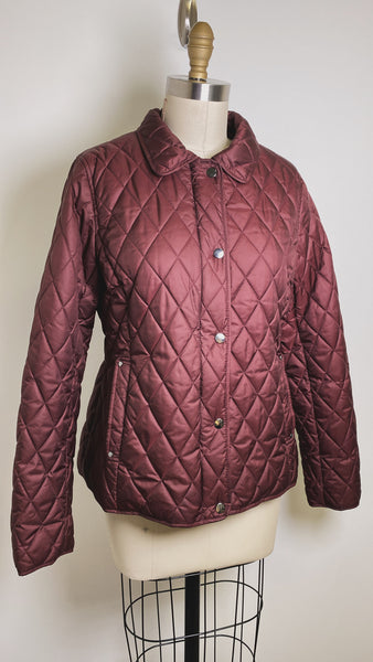 Laura Scott Burgundy Quilted Jacket, L