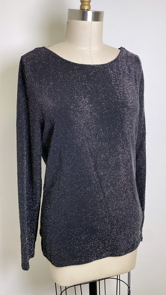 Michael Kors Metallic Black Top, L