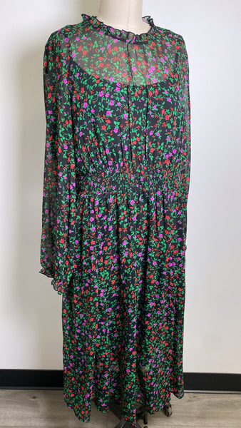 Calvin Klein Black Floral Dress, 14