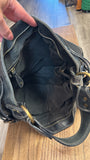Black Leather Shoulder Bag, 15"x10"