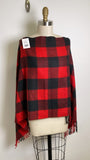 Poncho Black/Red, One Size