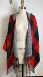 Simply Noelle Red/Black Hooded Wrap Cardigan, One Size