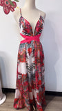 A. Peach Pink Cutout Dress, M