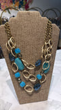 Gold/Tuquoise/Blue Necklace