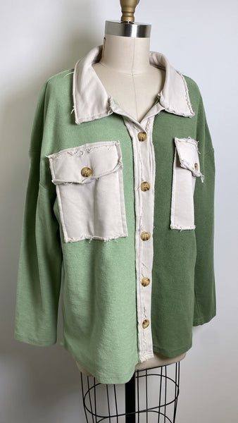 Pink Lily Green Jacket, L