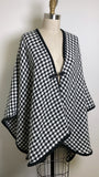 Marc New York Black Houndstooth Cardigan, One Size