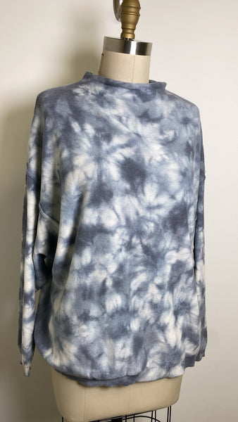 Mustard Seed Blue Tie Dye Lightweight Sweater, M