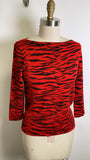 Nina Leonard Red Wool Blend Sweater, XS