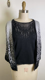 Alfred Dunner Silver/Black Sweater, S Petite