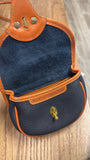 Dooney & Bourke Navy Blue Calvary Convertible Crossbody Belt Bag, 6"x5"