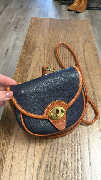 Dooney & Bourke Navy Blue Calvary Convertible Crossbody Belt Bag, 6"x5"