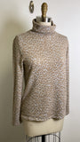 Beach Lunch Lounge Animal Print Turtleneck Top, M