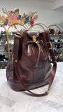Marino Orlandi Brown Leather Drawstring Bucket Bag, 13"x12"