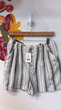 Anthropologie Green Stripe Linen Shorts, 6