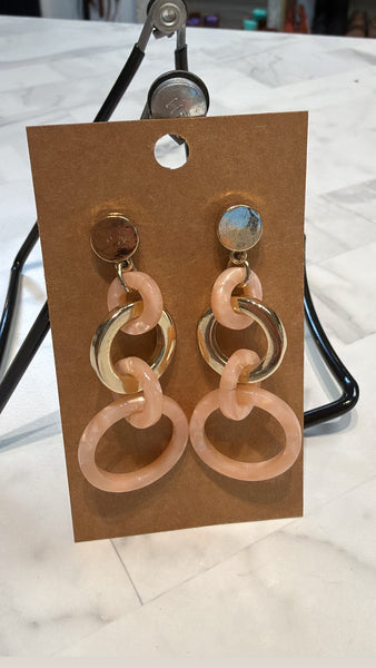 Gold/Pink  Earrings