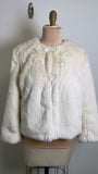 Levivel 1206 Ivory Faux Fur Jacket, M/L