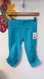 Lululemon Blue Cropped Ruched Leggings, 6