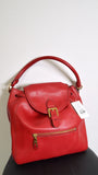 Lauren Ralph Lauren Red Leather Backpack, 10"x10"