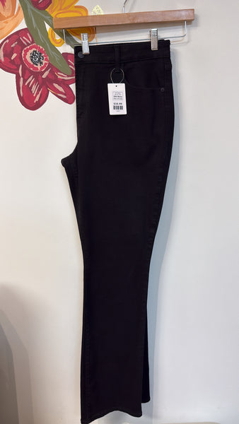 Old Navy Black Mid Rise Kicker Boot Cut Jeans, 16 Long