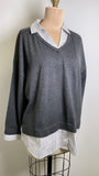 Adrianna Papell Gray Sweater, L