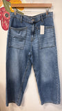 Lucky Brand Wide Leg Crop 25" Inseam Jeans, 10