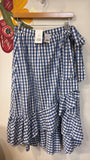 New J. Crew Blue Gingham Skirt, M